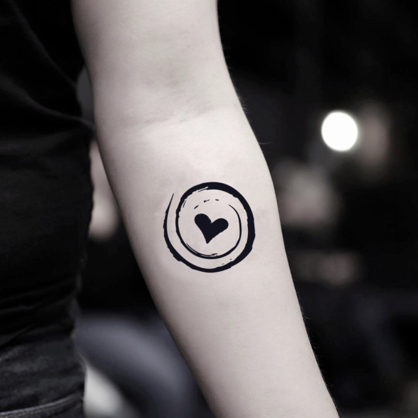 fake small infertility minimalist temporary tattoo sticker design idea on inner arm